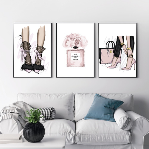 Cuadros Decorativos - Set X3 - 30x40 - Moda - Zapatos