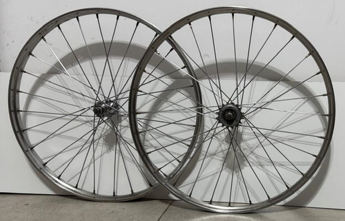 Rueda Llanta Rodado 24 Genérica Para Bicicleta Con Piñon Plateado (Usado)