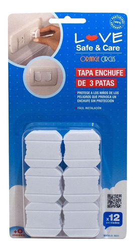 Tapa Protector Enchufe 3 Patas Seguridad Bebe Blister X12