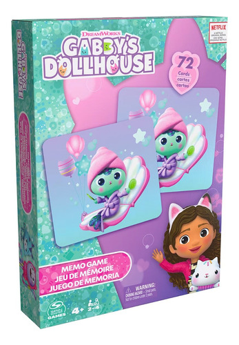 Gabby's Dollhouse Juego De Memoria Con 72 Cartas
