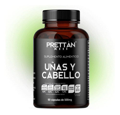 Suplemento Con Nutrientes Para Uñas Y Cabello 500mg Prettan