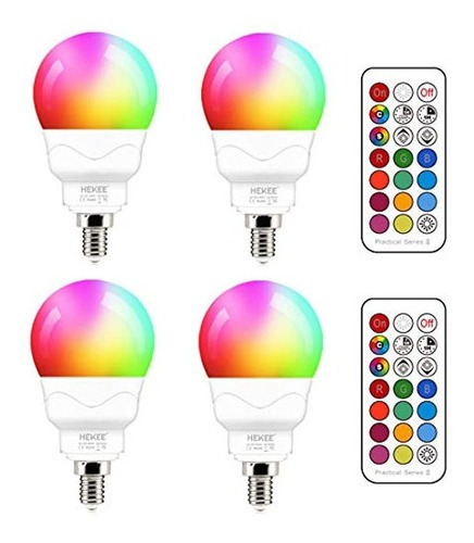 Bombillas De Luz Led E12 (equivalente A 40w) 5w, Rgb Que Cam