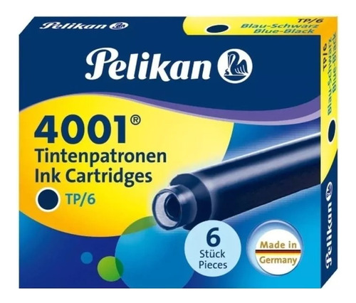 1 Caja De Cartucho Pelikan X6 4001 Azul