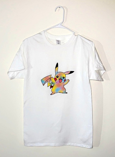 Polera Unisex Pokem Pikachu Multicolor Algodon Estampado