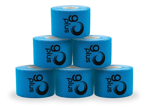 Imagen 2 de 10 de Paquete 6 Cintas Kinesiológicas Azul Go Plus 5m Pre-cortada