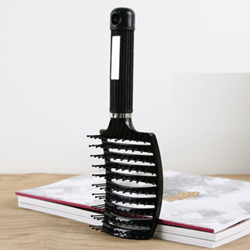 (bk)plastic Anti-static Hair Brush Curved Row Women Scalp Ma