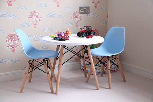 Juego Mesa Y 2 Sillas Eames Infantil Colores