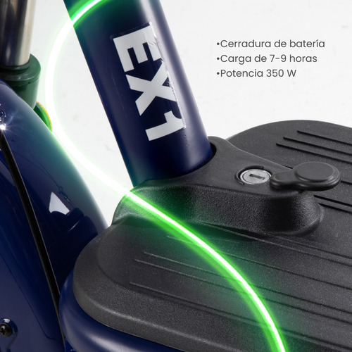 Bicicleta Eléctrica Neon EX-1R 350w acero 150kg canastilla 50km color azul oscuro
