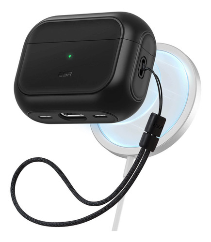 Funda antiimpacto híbrida Esr Orbit para AirPods Pro 1/2 color negro