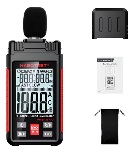 Decibelímetro Habotest Ht602b Portátil 130 Db Capa