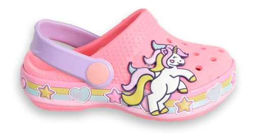 Imagen 4 de 6 de Zuecos Gomon Nena Infantil Personaje Unicornio Pets Verano