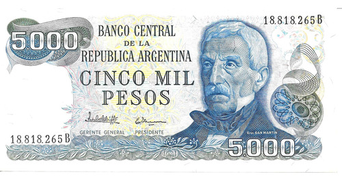 Bottero 2473 - Billete De 5.000 Pesos Ley Año 1981 - Exc.+