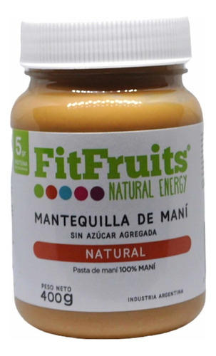  Frutfruits mantequilla de maní natural sin azúcar agregada 400gr