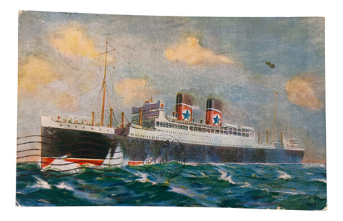 Ss Arandora Barco Blue Star Line 1929 Postal Inmigracion (Usado)
