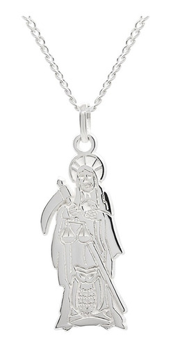 Dije De Santa Muerte En Plata Grande