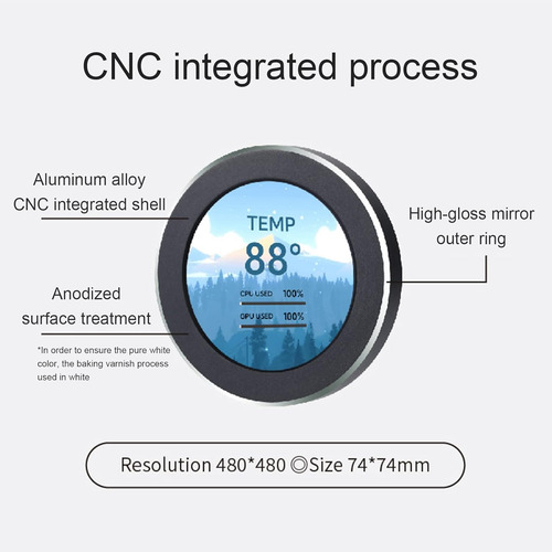 Aio Monitor De Temperatura De Computadora De 2.1 Pulgadas, E