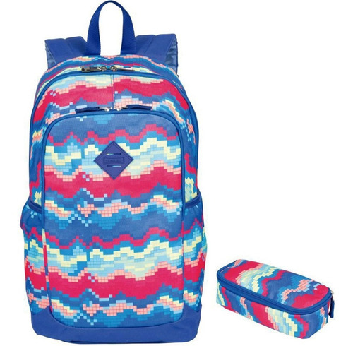 Kit Mochila Escolar Juvenil Magic Summer Costas Tam G Estojo