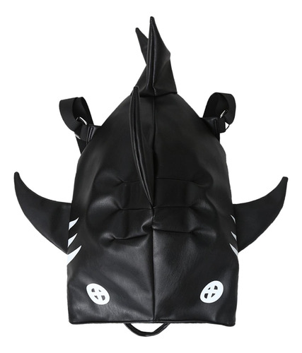 Mochila De Cuero Mochila Escolar Con Cremallera Negro