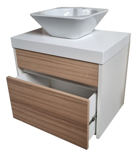 Mueble Para Baño Colgante De 60 Cm Con Mesada De Folding 