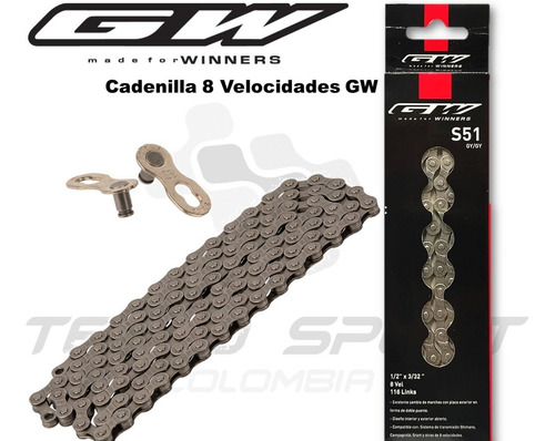 Imagen 4 de 8 de Combo Pacha + Cadenilla Gw 8 V 11-36 Bicicleta Mtb Oferta