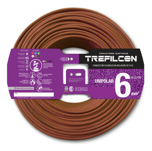 Cables Unipolar Normalizado Trefilcon 1x6mm X 100mts Marrón
