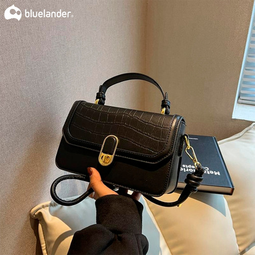 Olabag Bolsa Cruzada Negra a cuadros