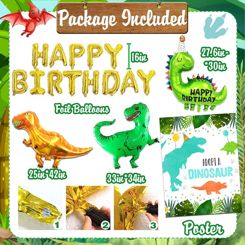 115pcs Decoraciones De Fiesta De Cumpleaños De Dinosaurio Su