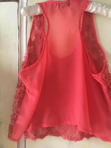 Musculosa Gasa Con Rosas