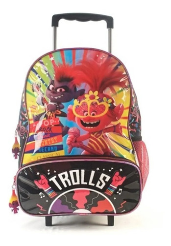 Mochila Dream Works Trolls Con Ruedas Escolar Febo