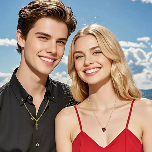 Collar Con Forma De Espada En Forma De Corazón Para Parejas