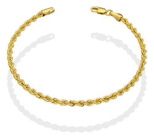 Ldpoml Pulsera Oro 10k Torsal Lisa 3 Mm X 17.5 Cm