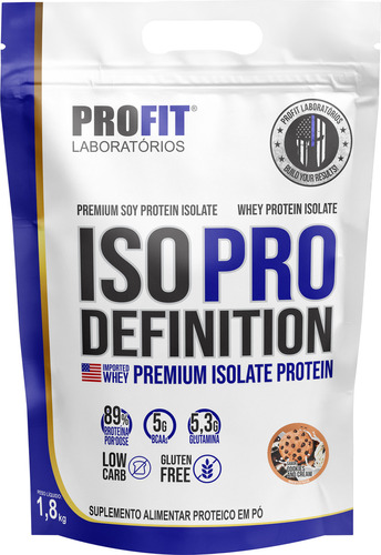 Whey Iso Pro Definition Isolate Protein 1,8kg - Profit Sabor Cookies And Cream