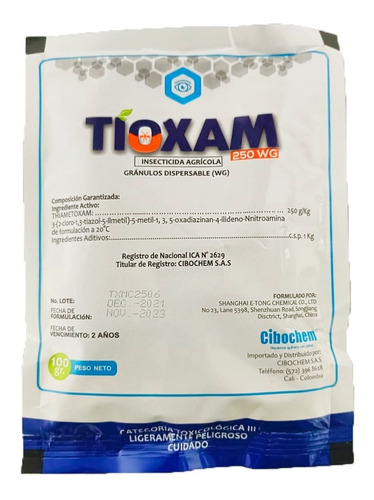 Imagen 1 de 1 de Tioxam 100gr Insecticida Thiametoxam 25% Mismo Actara