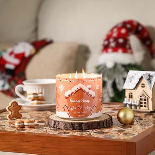 Vela De Navidad, Vela Perfumada Con Pan De Jengibre, Vela Pe