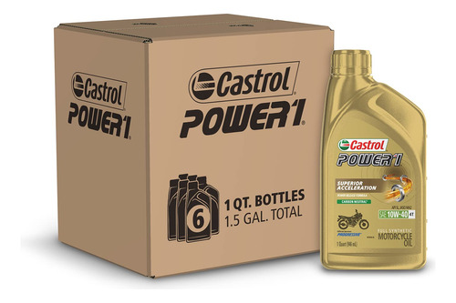 Castrol Power1 4t 10w-40 Aceite De Motocicleta Sintético Com