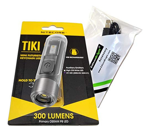 Linterna Llavero Recargable Usb Nitecore Tiki 300 Lm Con Cab