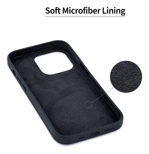 Tarjetero Dockem iPhone 14 Pro Silicona Líquida Negra