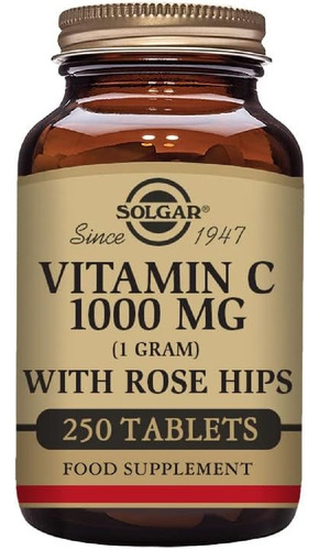 Vitamina C 1000 Mg Con Escaramujos Solgar 250 Tabletas