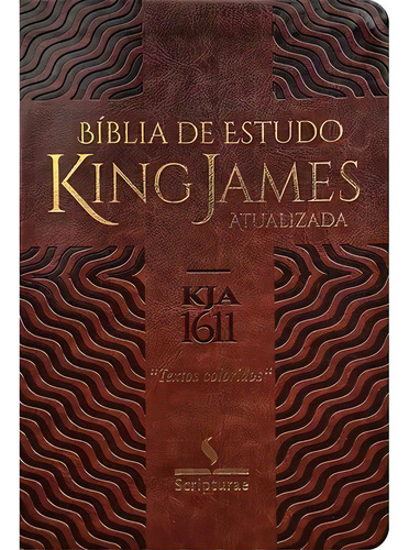 Bíblia De Estudo King James Atualizada | Letra Normal | Capa Luxo Marrom, De King James Atualizada. Editora Scripturae, Capa Mole Em Português