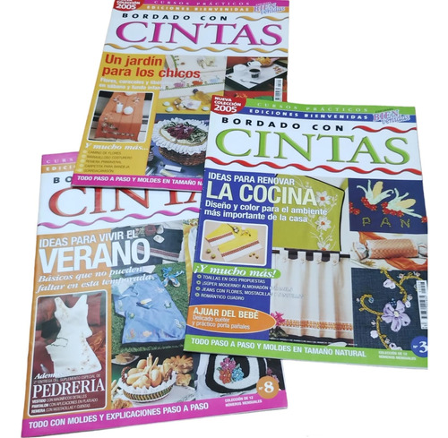 Revistas Bordado Con Cintas.cursos Practicos.3 Fascículos