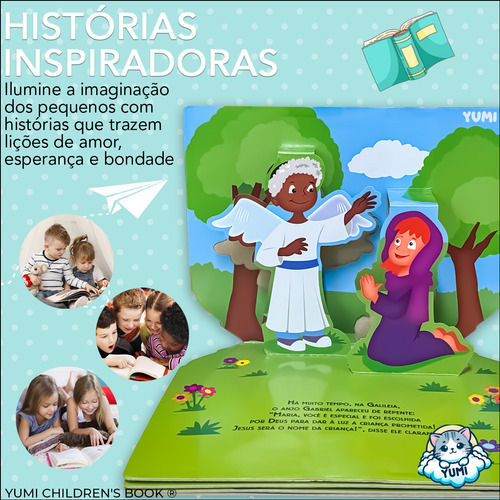 Livro Bíblico Ilustrado Para Crianças: O Nascimento De Jesus Pop-up | A Bíblica Da Criança 3d -capa Dura