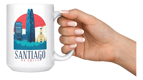 Taza Mug Grande Santiago De Chile 15 Onzas