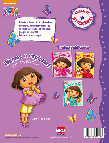 ¡Explora con Dora! Las formas, de Ediciones Larousse. Editorial Mega Ediciones, tapa blanda en español, 2015