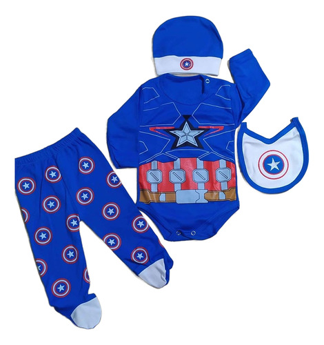 Ajuar Ropa De Bebe Super Heroes Ajuar Capitan America