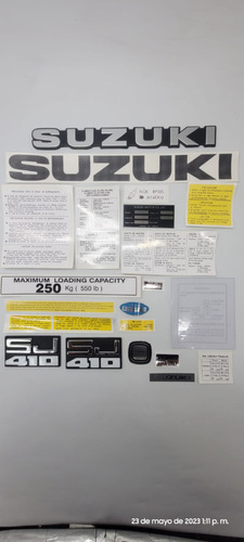 Suzuki Sj410 Calcomanías Y Emblemas Cinta 3m
