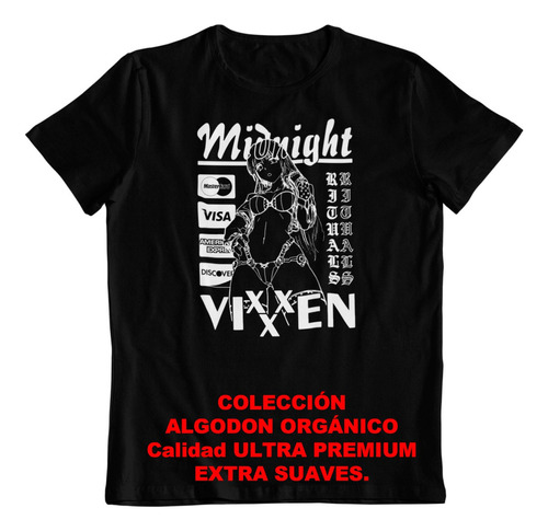 Polera - Dtf - Algodon Organico - Midnight Vixxen Anime