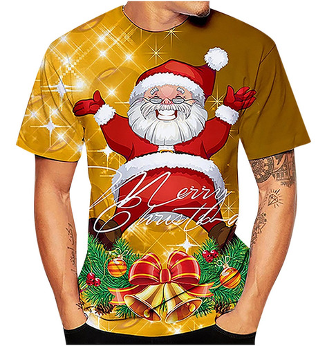 Playera Con Cuello En Forma De Blusa Q Para Hombre, Navidad