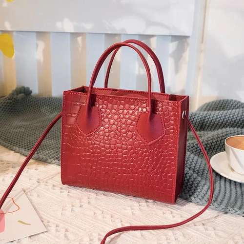 * Bolso Bandolera Con Hombro De Cocodrilo De Moda For Mujer