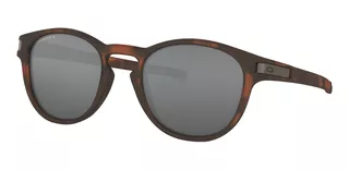 Óculos de sol Oakley Latch Standard armação de o matter cor matte brown tortoise, lente black de plutonite prizm, haste matte brown tortoise de o matter - OO9265