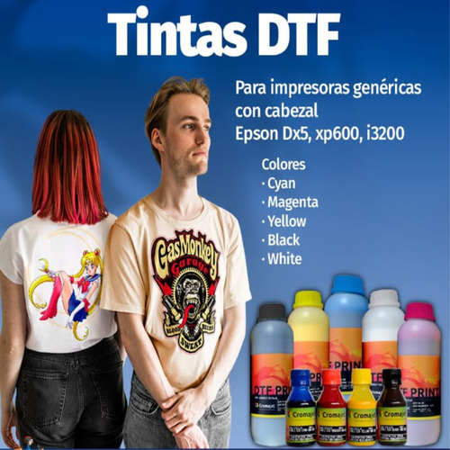 Tinta Dtf Cromajet 1 Litro C - M - Y - K - B - Fremplast Tinta Black - Preto